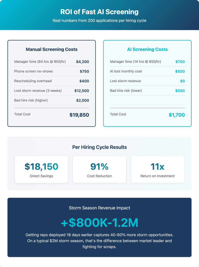 roofing sales candidate screening questions AI powered