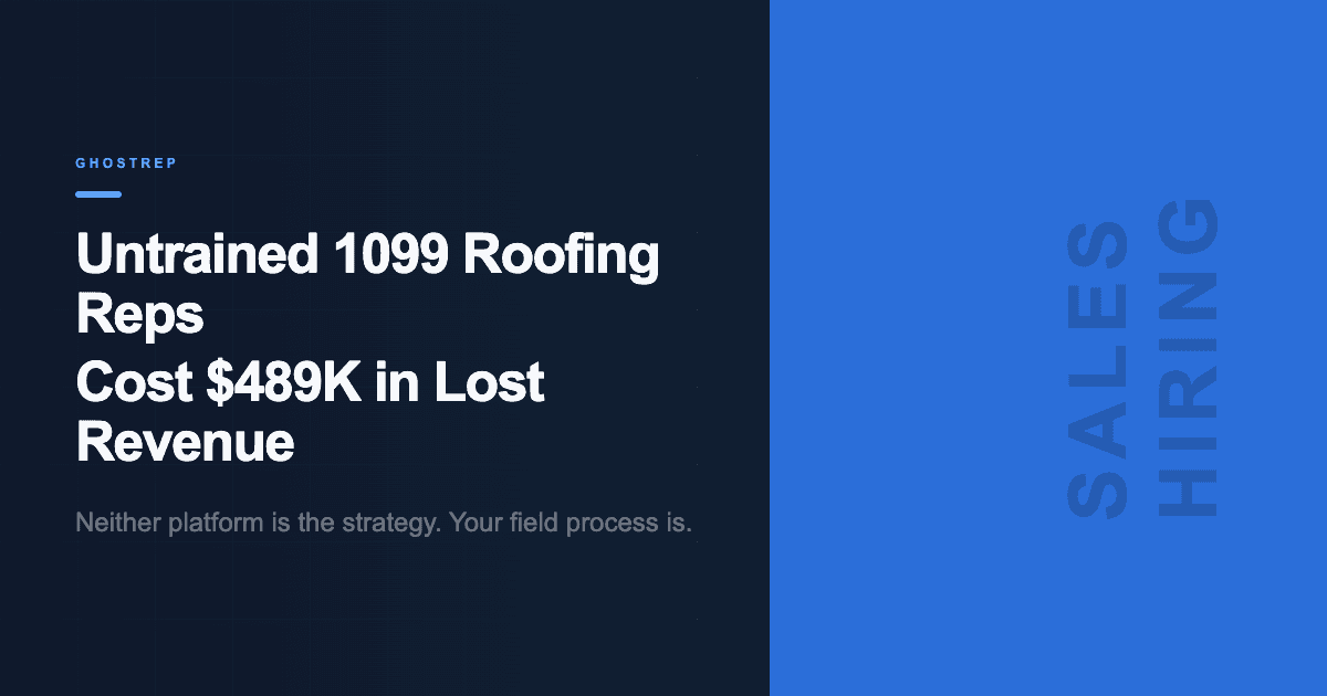 Untrained 1099 Roofing Reps Cost $489K in Lost Revenue