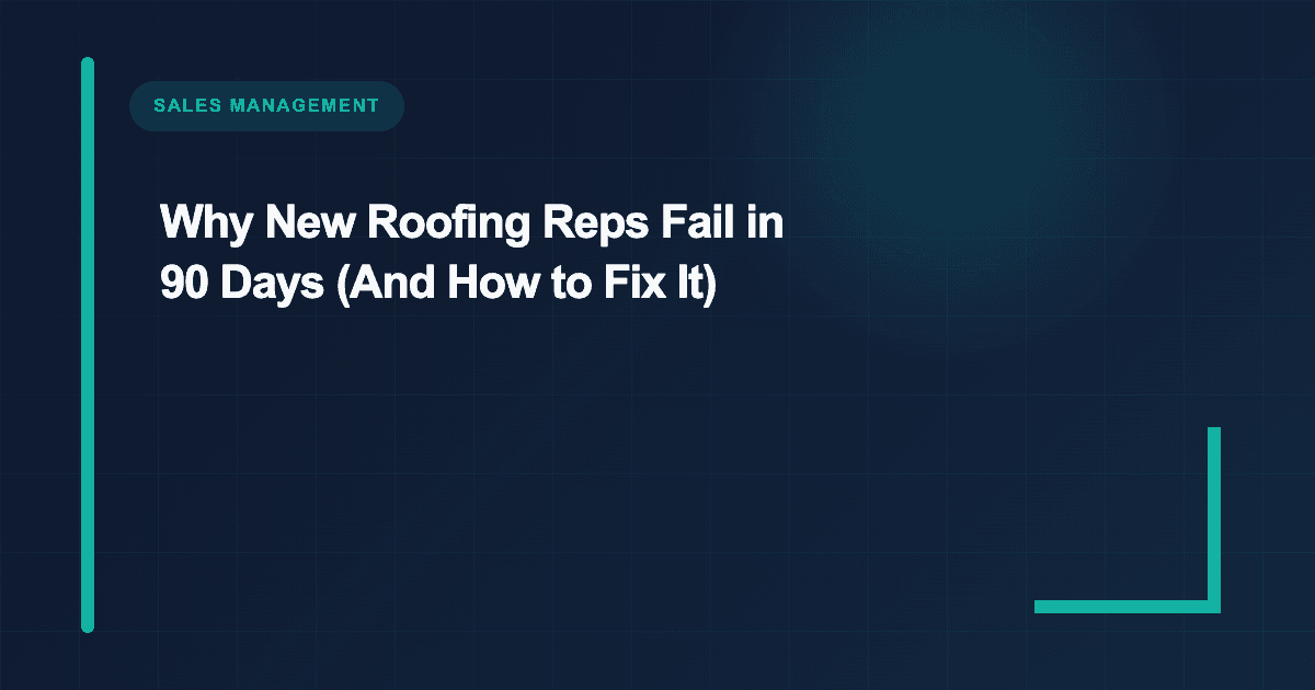 Why New Roofing Reps Fail in 90 Days (And How to Fix It)