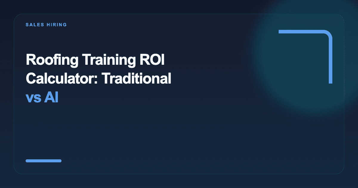 Roofing Training ROI Calculator: Traditional vs AI