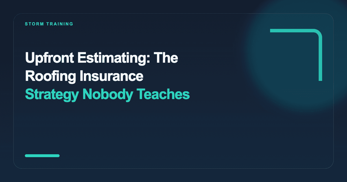 Upfront Estimating: The Roofing Insurance Strategy Nobody Teaches