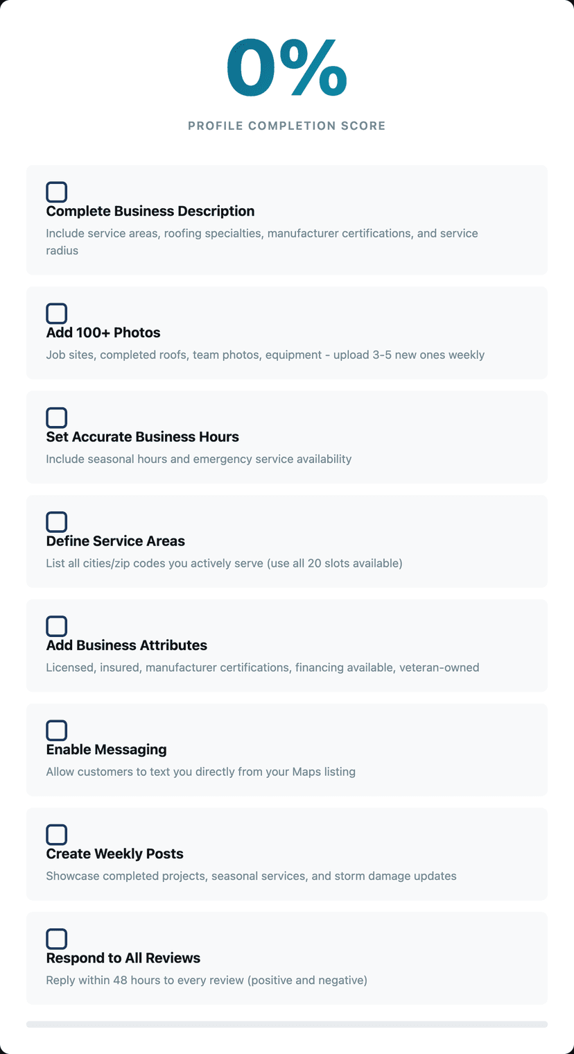 how to rank on google maps for roofing contractors near me