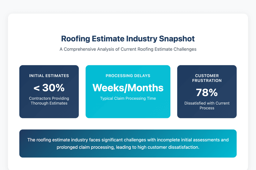 Highlight the current state of roofing insurance estimating