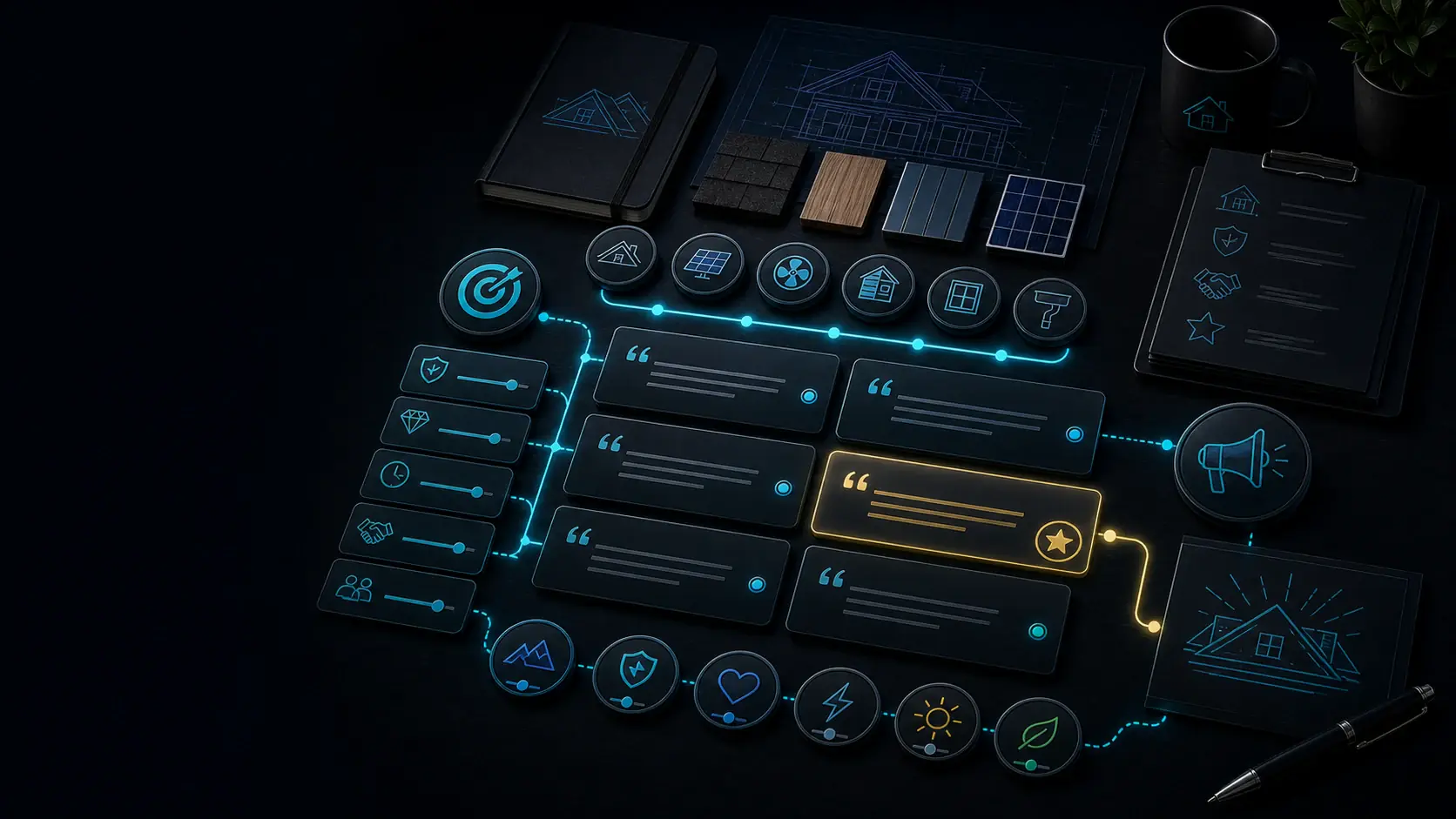 GhostRep company slogan generator cover showing brand trait cards, tagline options, and selected slogan workflow