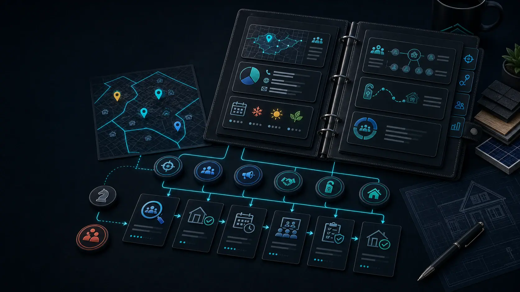 GhostRep sales strategy playbook cover showing territory targeting, channel mix, and seasonal sales priorities