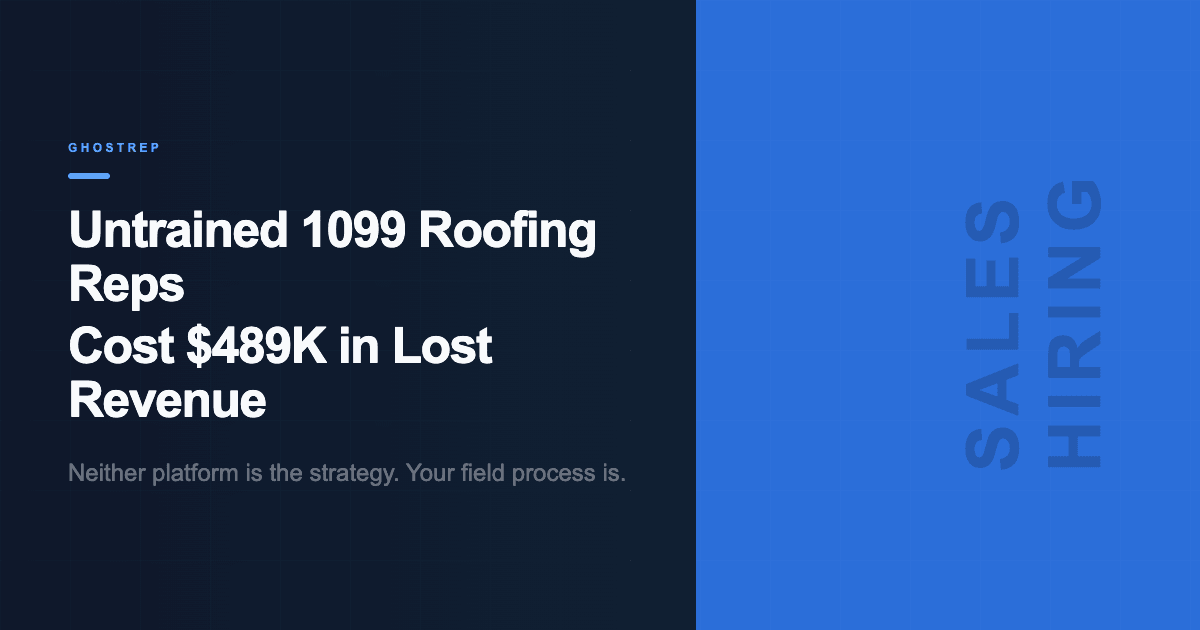 Untrained 1099 Roofing Reps Cost $489K in Lost Revenue