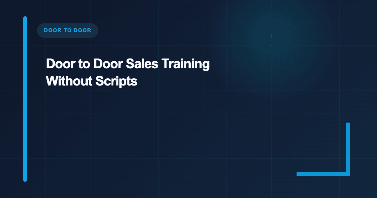 Door to Door Sales Training Without Scripts
