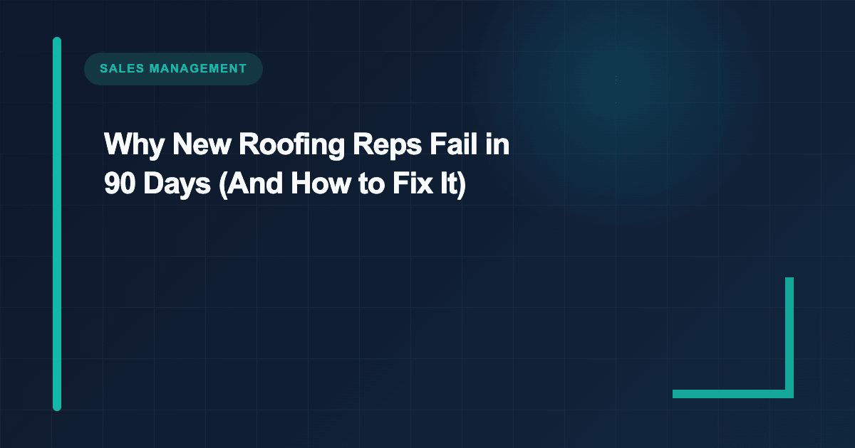 Why New Roofing Reps Fail in 90 Days (And How to Fix It)