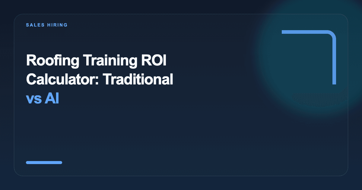 Roofing Training ROI Calculator: Traditional vs AI