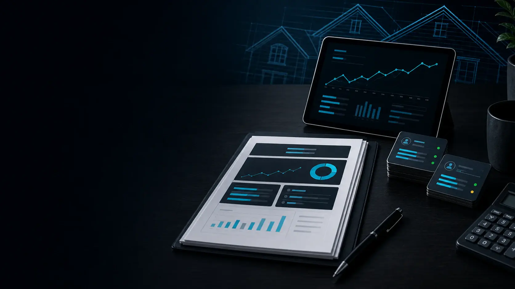 GhostRep sales report template cover showing weekly metrics, trend lines, and rep score tiles