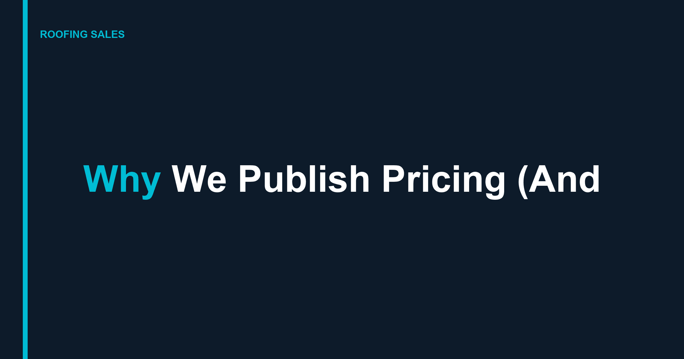 Why We Publish Pricing (And Why Competitors Don't)