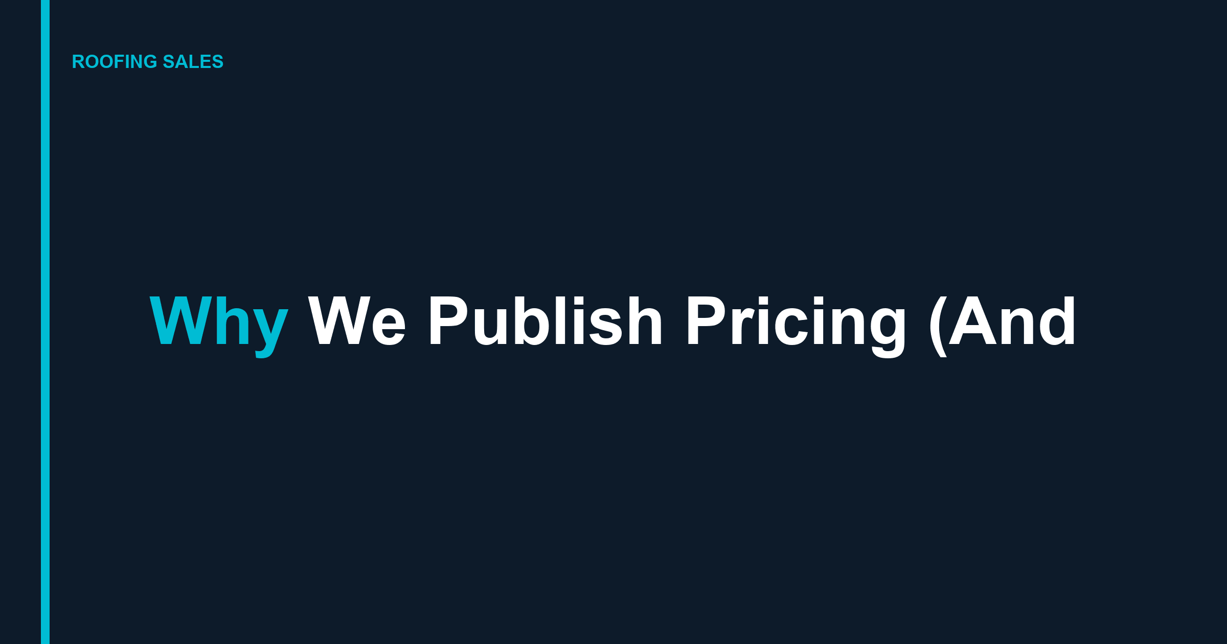Why We Publish Pricing (And Why Competitors Don't)