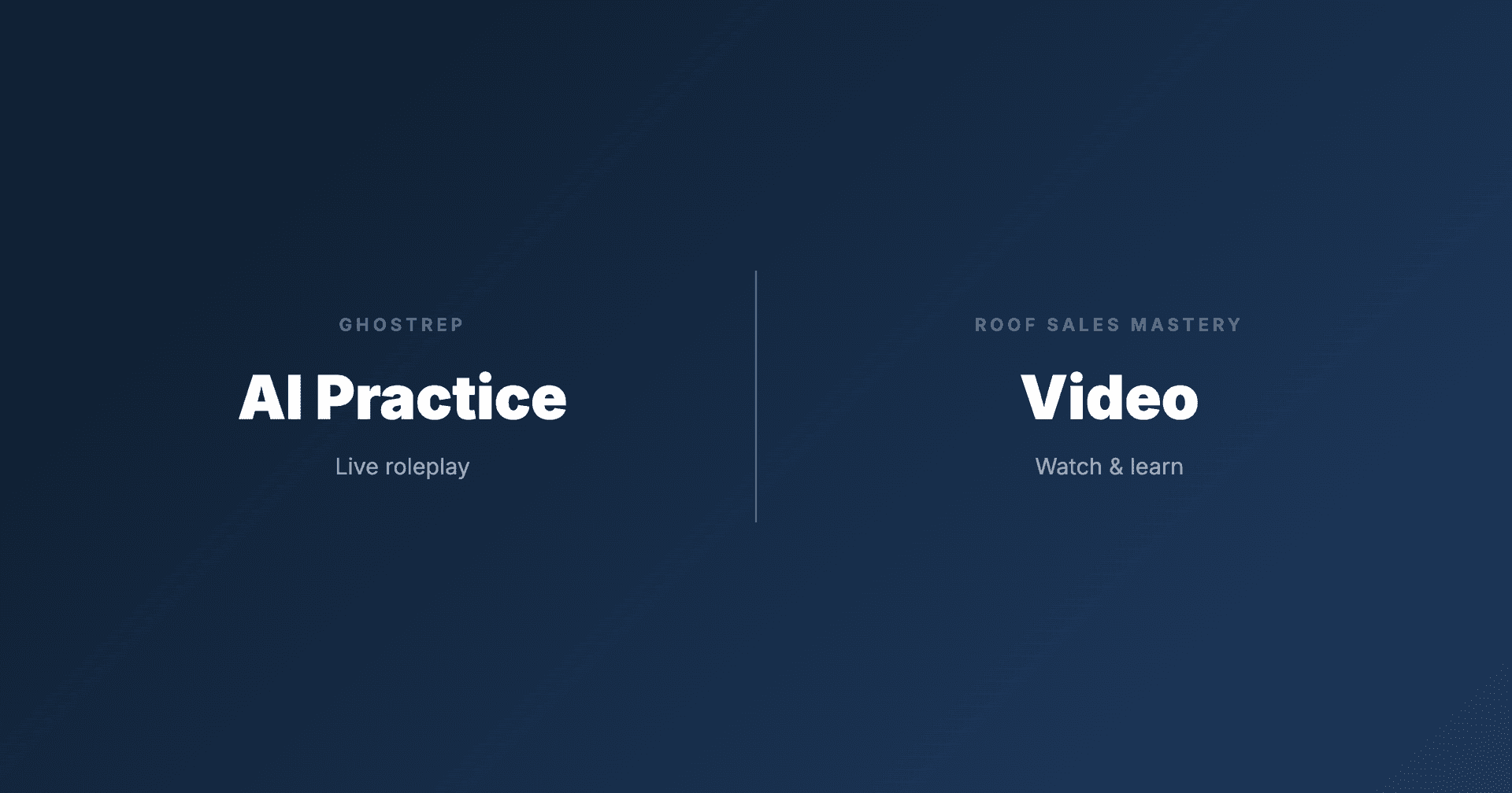 GhostRep vs Roof Sales Mastery: AI Practice vs Video (2025)