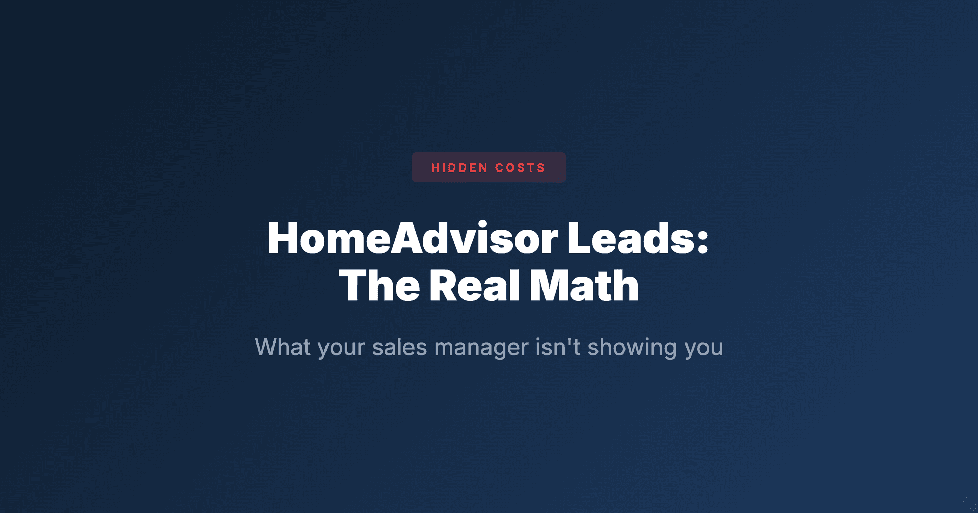 HomeAdvisor Roofing Leads: Real Cost Per Job (And the Math Your Sales Manager Isn't Showing You)
