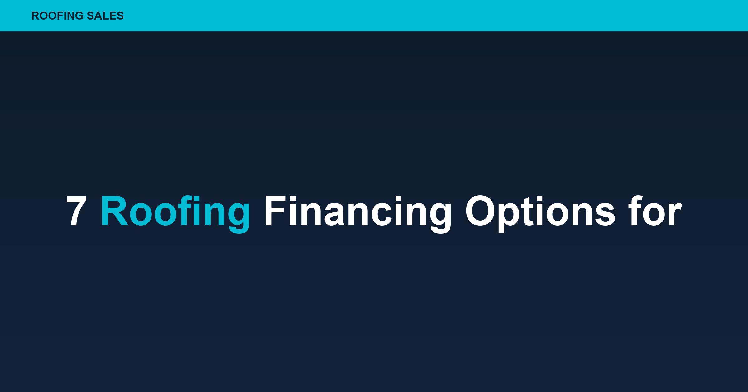 7 Roofing Financing Options for Homeowners with Bad Credit (2025 Guide)