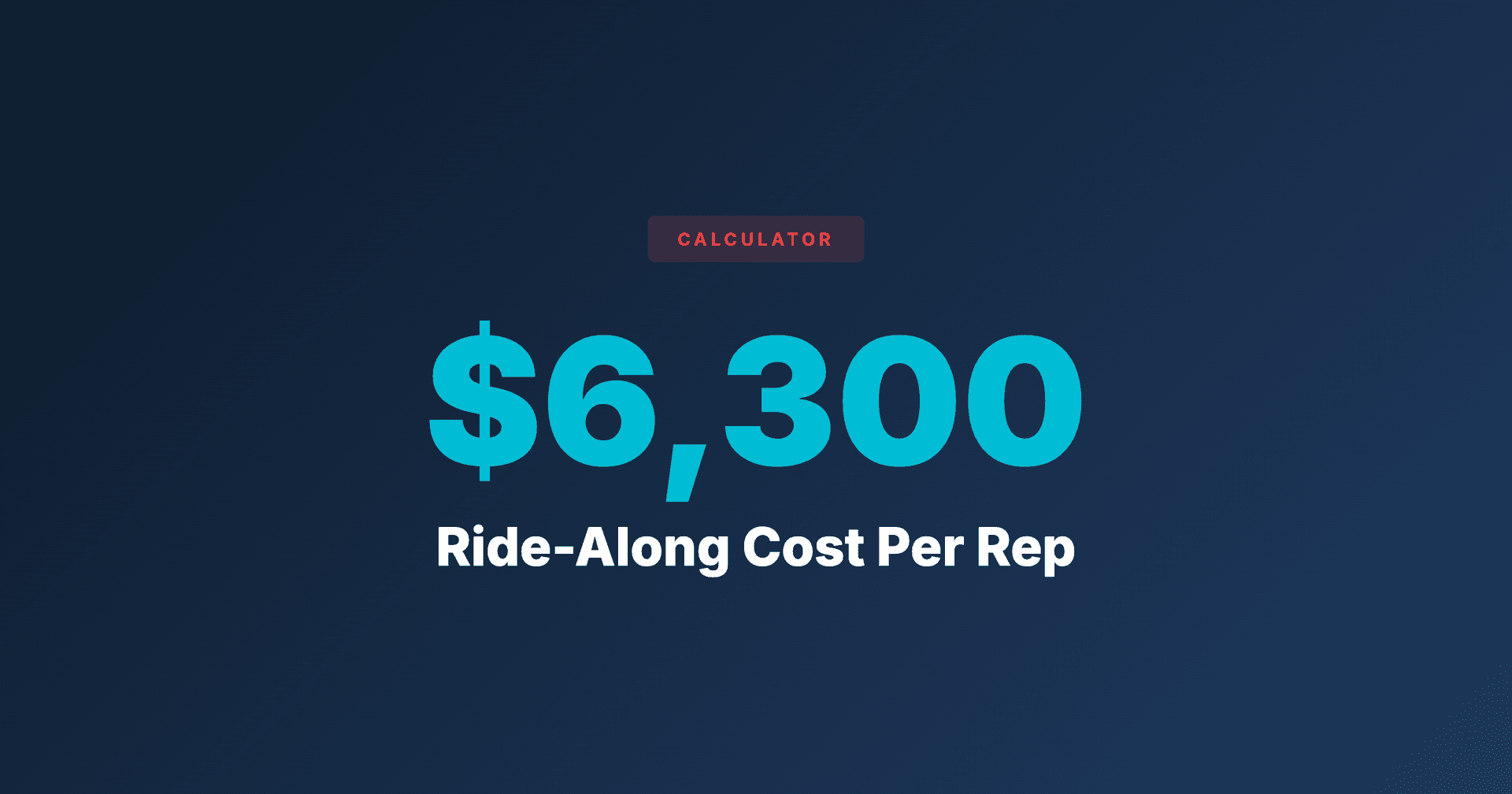 Ride-Along Training Costs $6,300 Per Rep (Calculator)