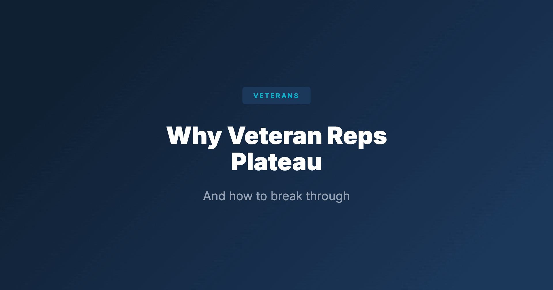 Why Veteran Roofing Reps Plateau (And How to Break Through)