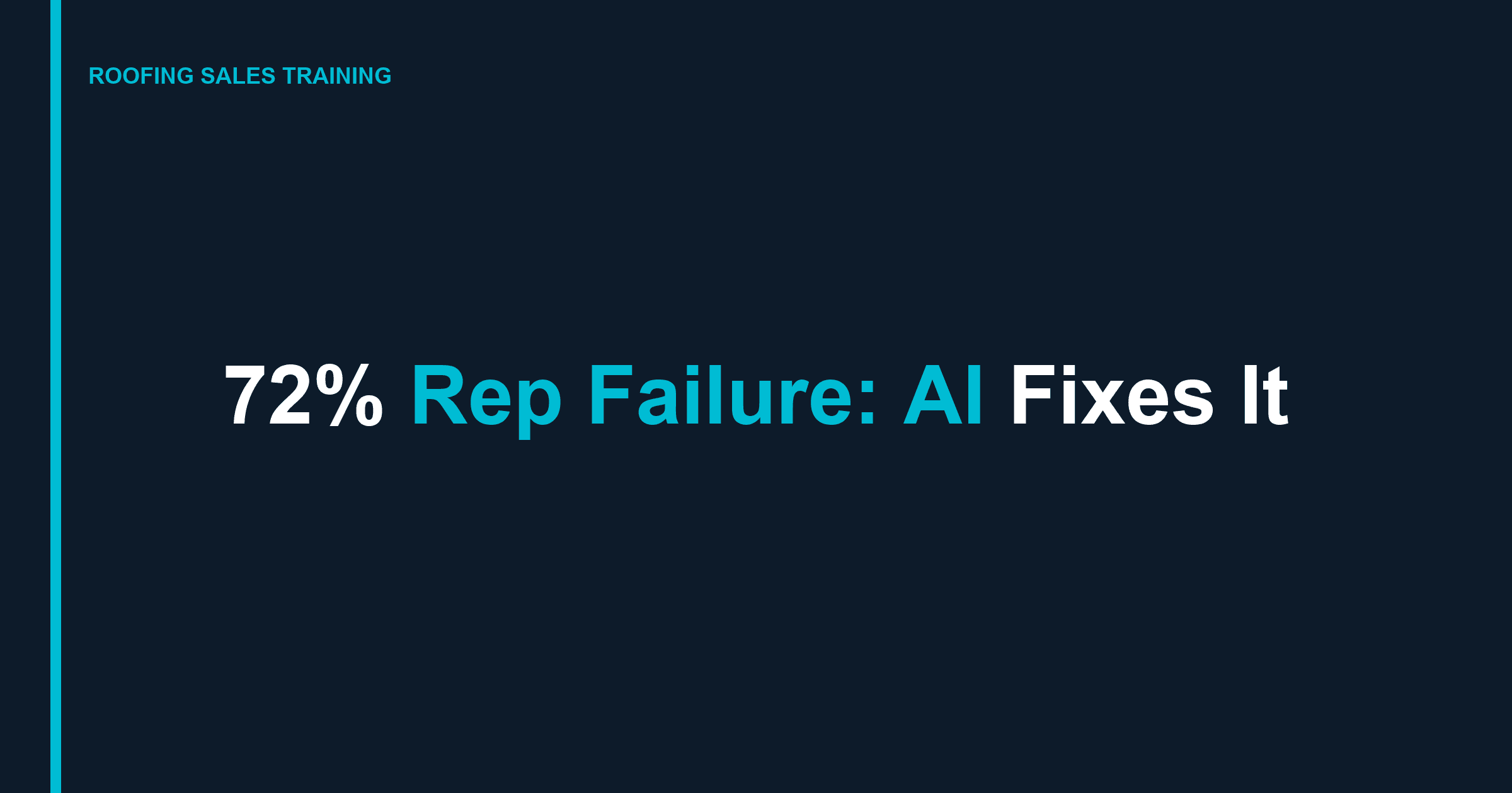 72% of Roofing Reps Fail in 90 Days (How AI Fixes It)